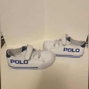 Toddler White Polo by Ralph Lauren Canvas Shoes